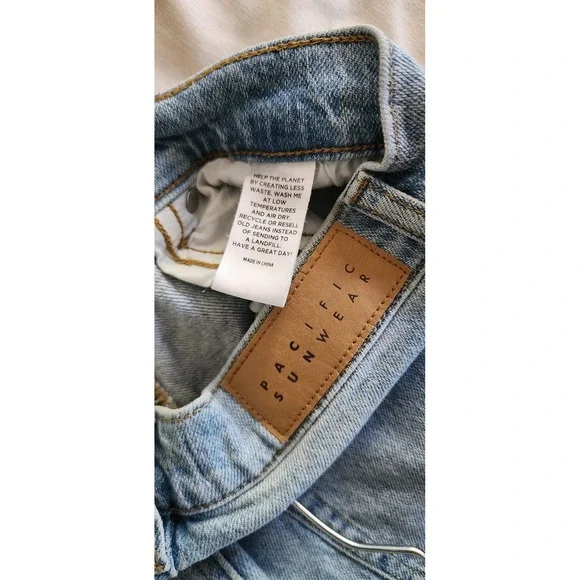 PacSun Stretch Wide Leg Carpenter Jeans Light Wash Blue High Rise Womens Size 26 - Picture 9 of 11